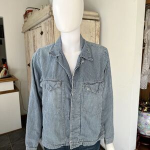 JOHNNY WAS PETTE & GRETA PINSTRIPE DENIM JACKET
